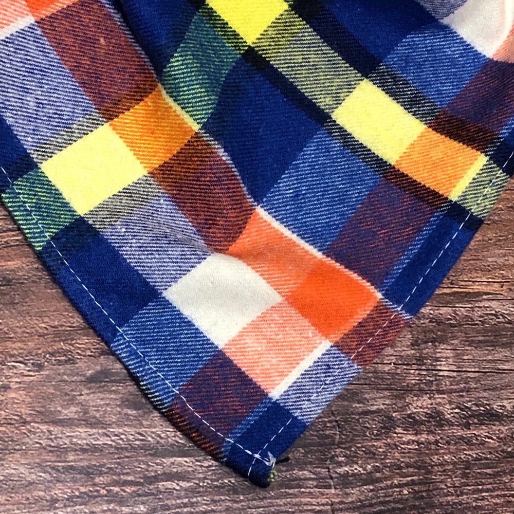 Bandana/Pet’s Bandana/Baby Bib/Scarf~Blue Plaid - Picture 3 of 15